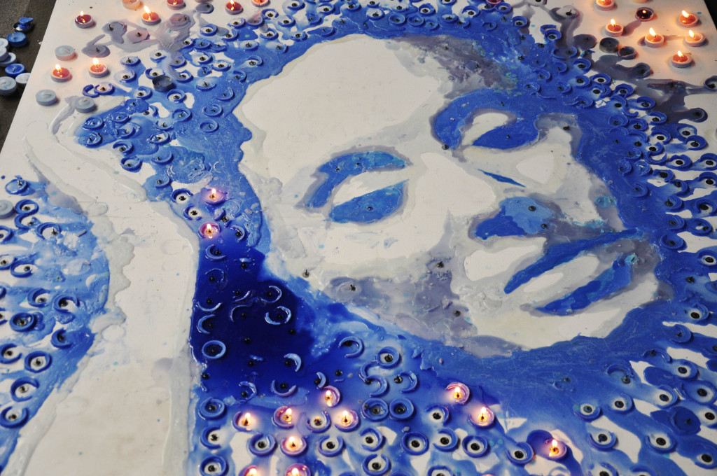 Red Hong Yi This melted candle portrait of Adele was inspired by the singer’s song, ‘Set Fire to the Rain’.